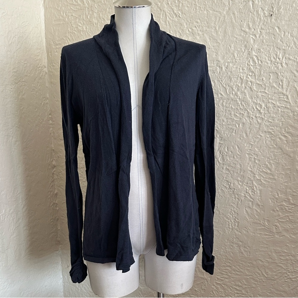 Boden Navy Blue Cardigan Sweater 10 Cotton Viscose Cashmere Blend